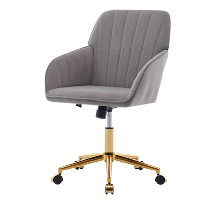 Elegant Ergonomic Swivel Office Chair with Golden Base and Memory Foam Cushion for Ultimate Comfort