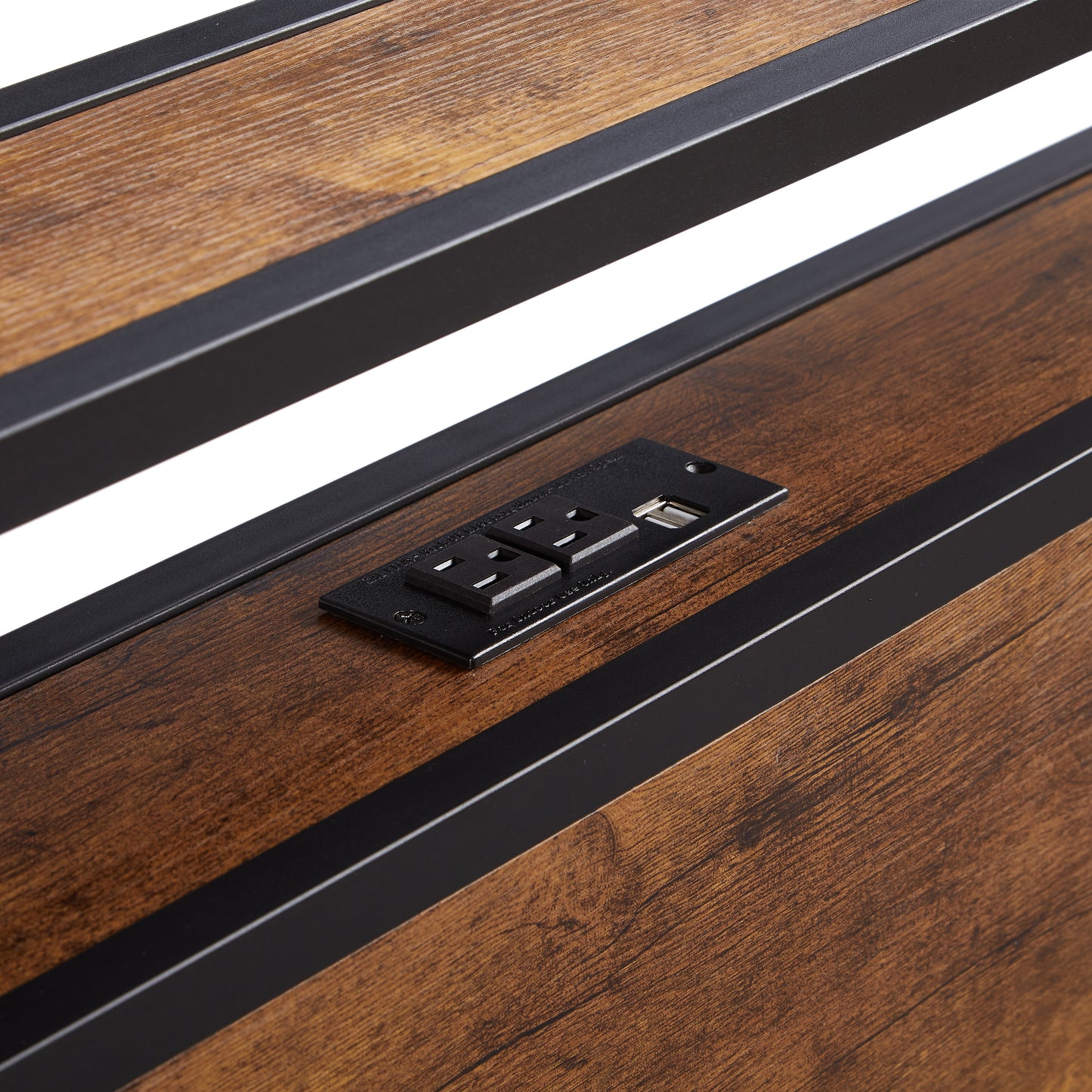 Twin Size Metal Bed Frame with Wooden Headboard, LED Lights, USB Ports, and Ample Under Bed Storage - Easy Assembly, No Box Spring Required