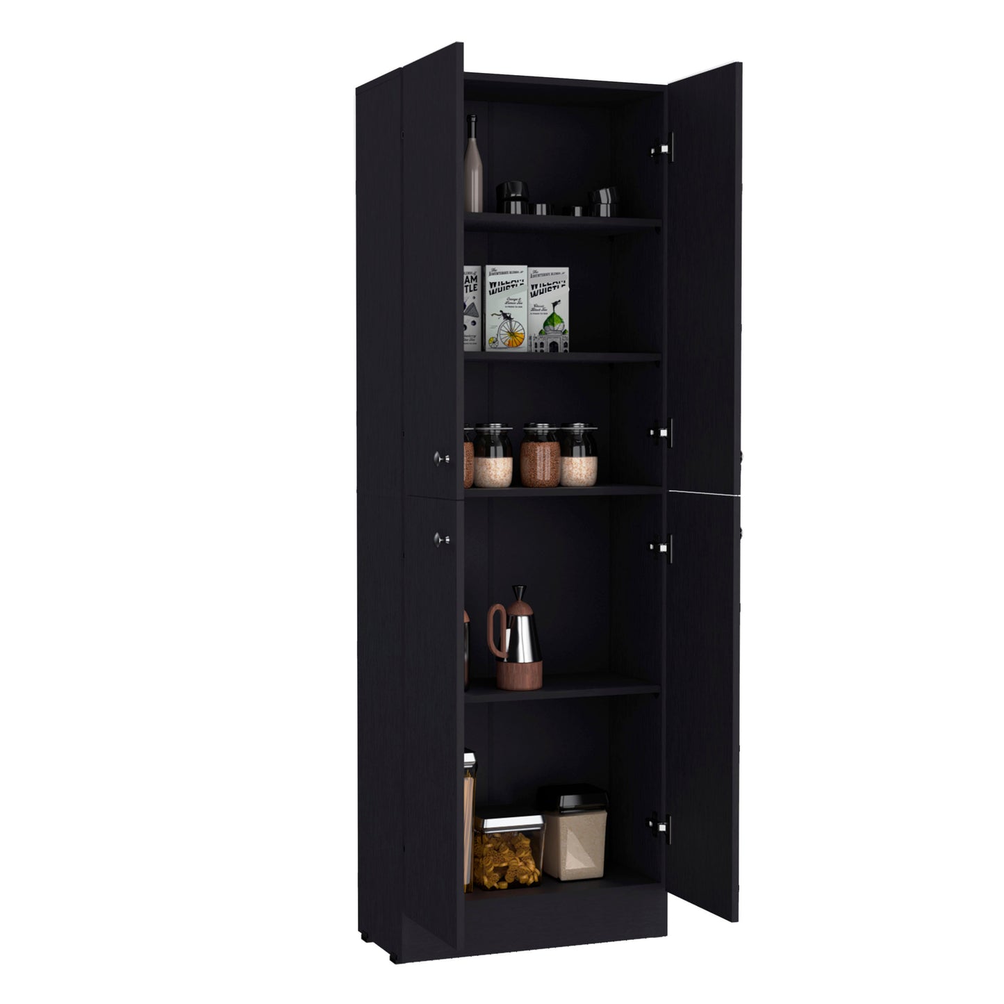 Modern 71" Freestanding Kitchen Pantry Cabinet with Adjustable Shelves and Double Doors for Versatile Storage