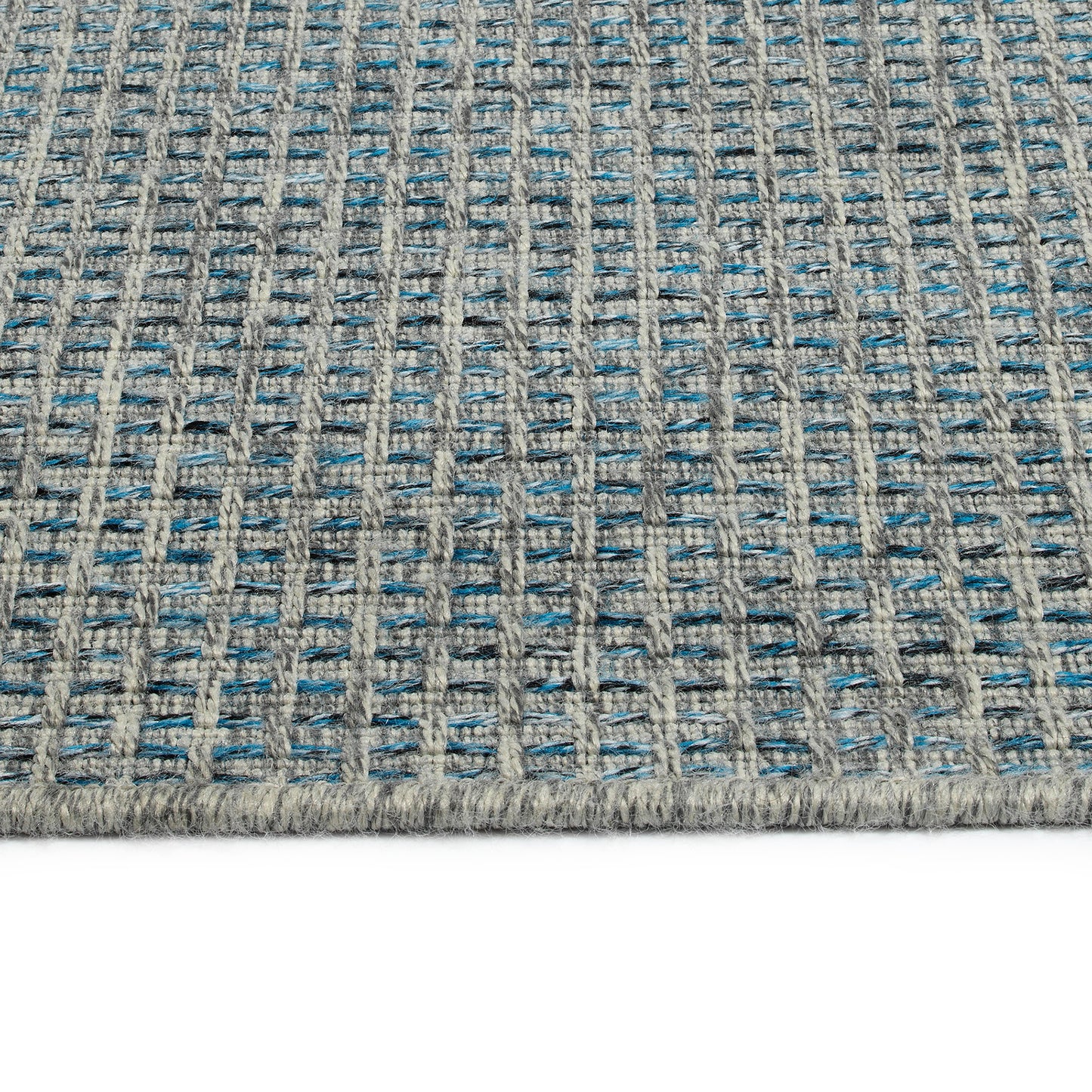 Rectangle Area Rug, 5 ft 3 in x 7 ft 6 in, Indoor/Outdoor, Textured, Polypropylene, Modern, Blue
