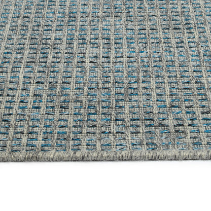 Rectangle Area Rug, 5 ft 3 in x 7 ft 6 in, Indoor/Outdoor, Textured, Polypropylene, Modern, Blue