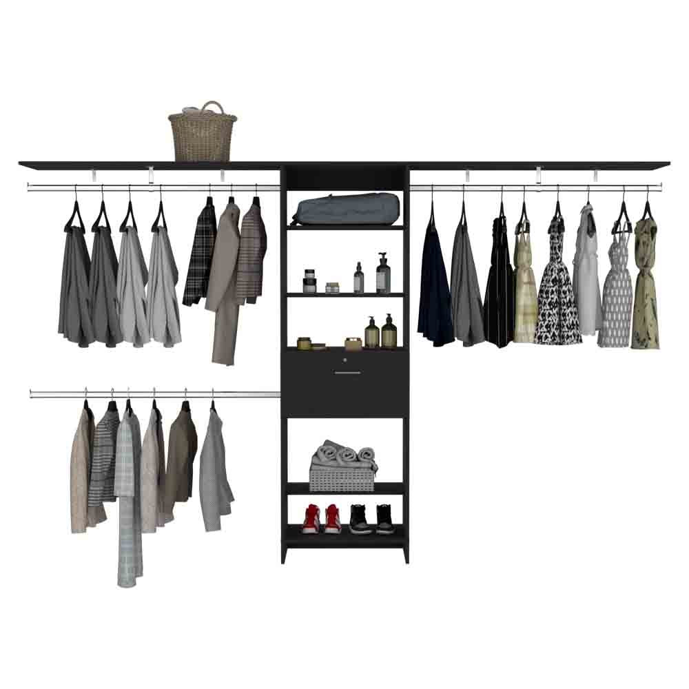 Ashland Black Bedroom Closet Organization System