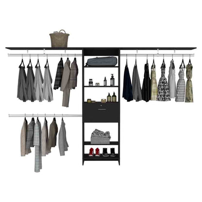 Ashland Black Bedroom Closet Organization System