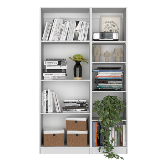 Modern White 2-Piece Bookcase Set with Storage Cabinet and 9 Versatile Shelves