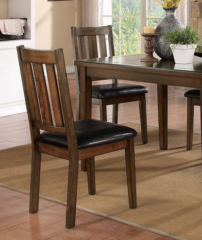 Five Piece Dining Set Dinette Dark Brown Cherry Finish