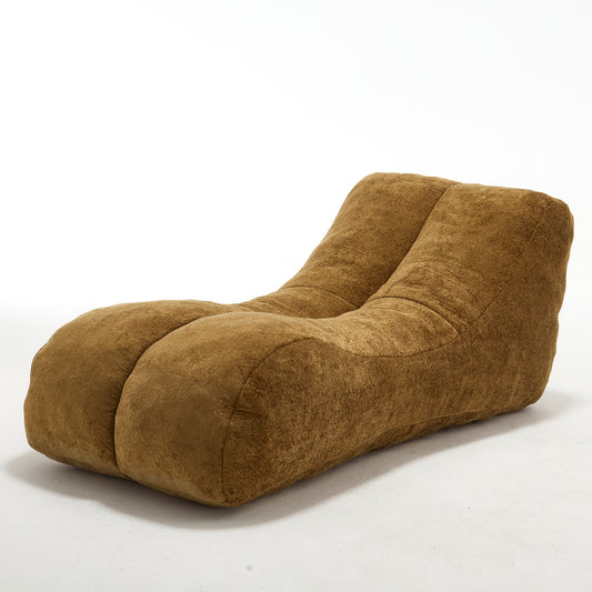 Adult Bean Bag Sofa Chair with Sponge Foam and Polyester Fiber Filling, 59 x 30 x 23.6 in, Living, Brown