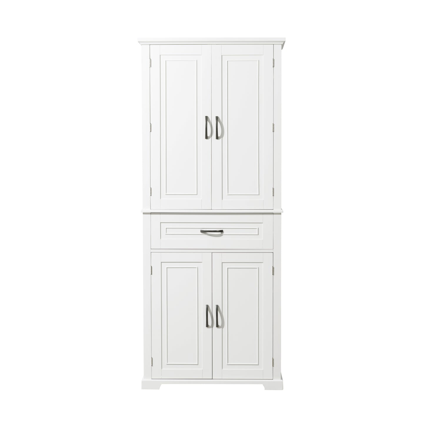 Tall White Bathroom Storage Cabinet with Adjustable Shelf and Drawer, Versatile Multi-Functional Organizer