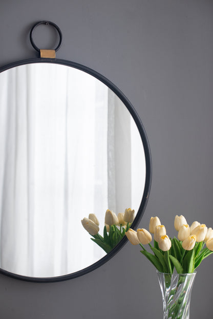 Contemporary Black Framed 24" x 27" Wall Mirror - Minimalist Accent for Any Room