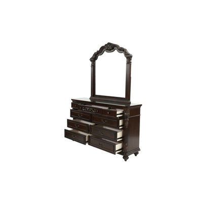 Elegant Antique Cherry & Walnut Dresser with Mirror - Timeless Storage Solution for Your Bedroom