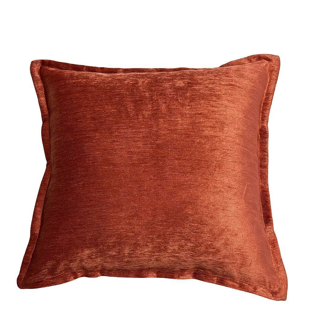 20-Inch Velvet Throw Pillow with Plush Loft Fill, Soft Sheen, Modern Glam for Living Room Reddish Brown