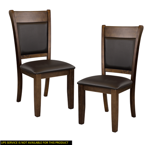 2pc Wooden Side Chairs with Upholstered Seat for Casual Dining Room, 19x21x38.5 in Light Rustic Brown