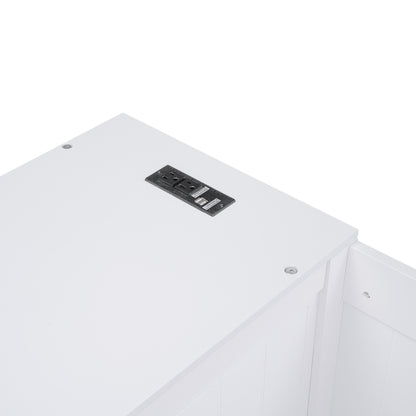 Elegant Twin Size Daybed with Storage and USB Charging, White