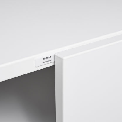 Versatile Mobile Copier Cabinet - White Steel 2-Door Printer and File Stand