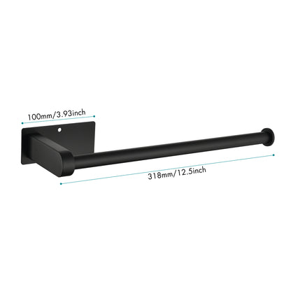 2 Pack Paper Towel Holder Wall Mount, Black Paper Towel Holder Under Cabinet, Self Adhesive Paper Towel Holders, Kitchen Towel Holder for Kitchen Organization and Storage (12inch, 2 Pack)