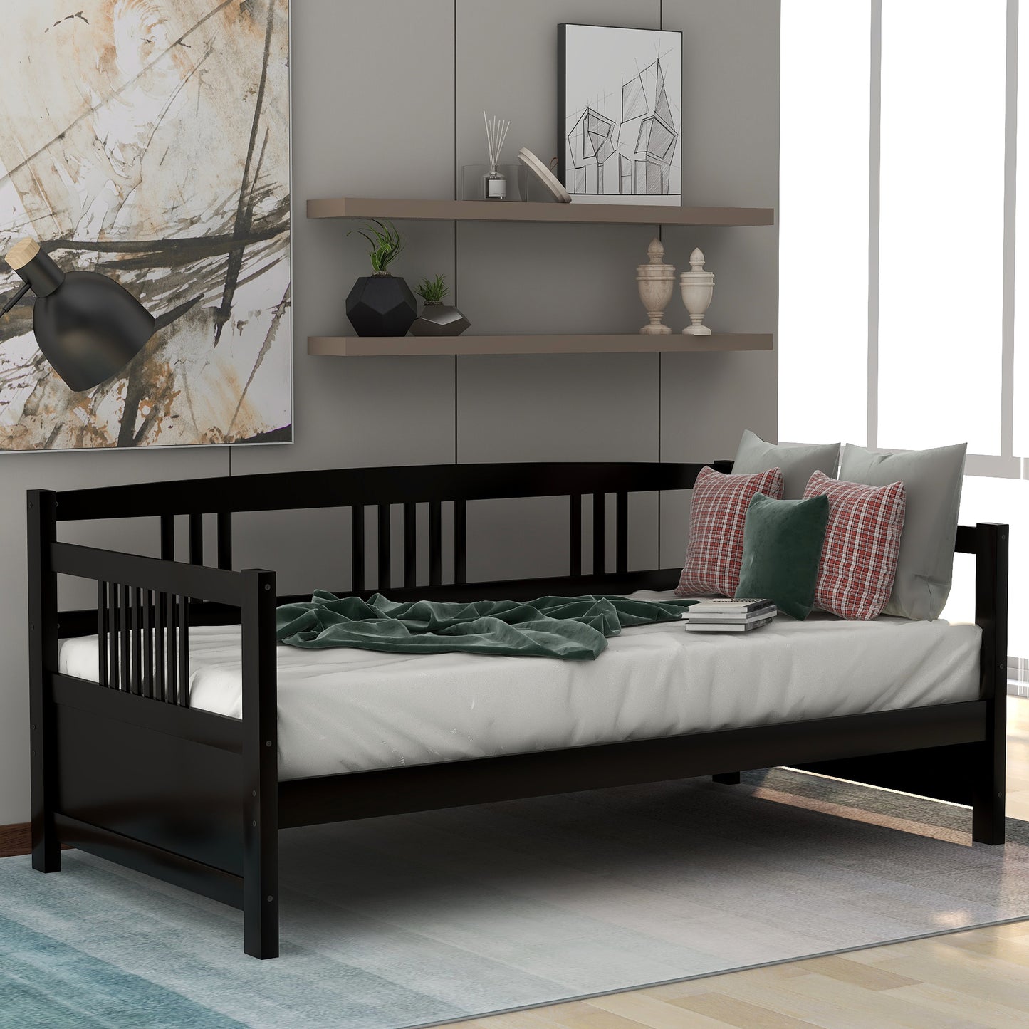 Elegant Espresso Twin Solid Wood Daybed with Multifunctional Design