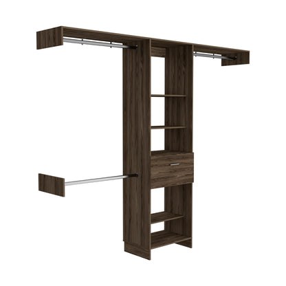 Elegant Dark Walnut 250 British Closet System for Bedroom Organization