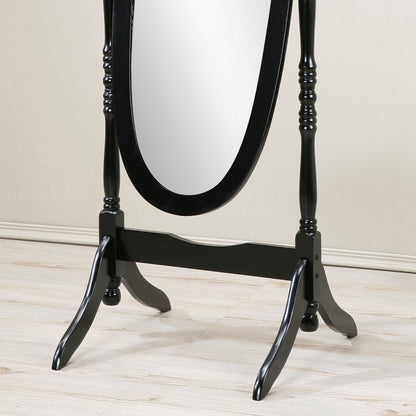 Elegant Black Queen Anna Cheval Mirror with Wood Frame for Traditional Décor
