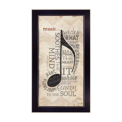 Music Wall Art Print - Framed Poster, Ready to Hang, 11 x 20 in, Vertical, MDF Frame, Multicolor