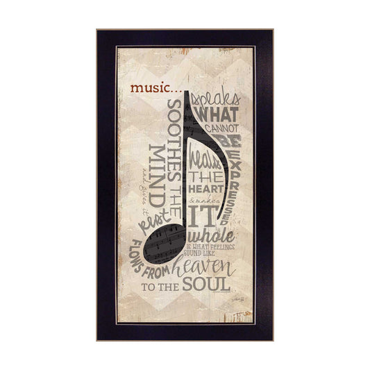Music Wall Art Print - Framed Poster, Ready to Hang, 11 x 20 in, Vertical, MDF Frame, Multicolor