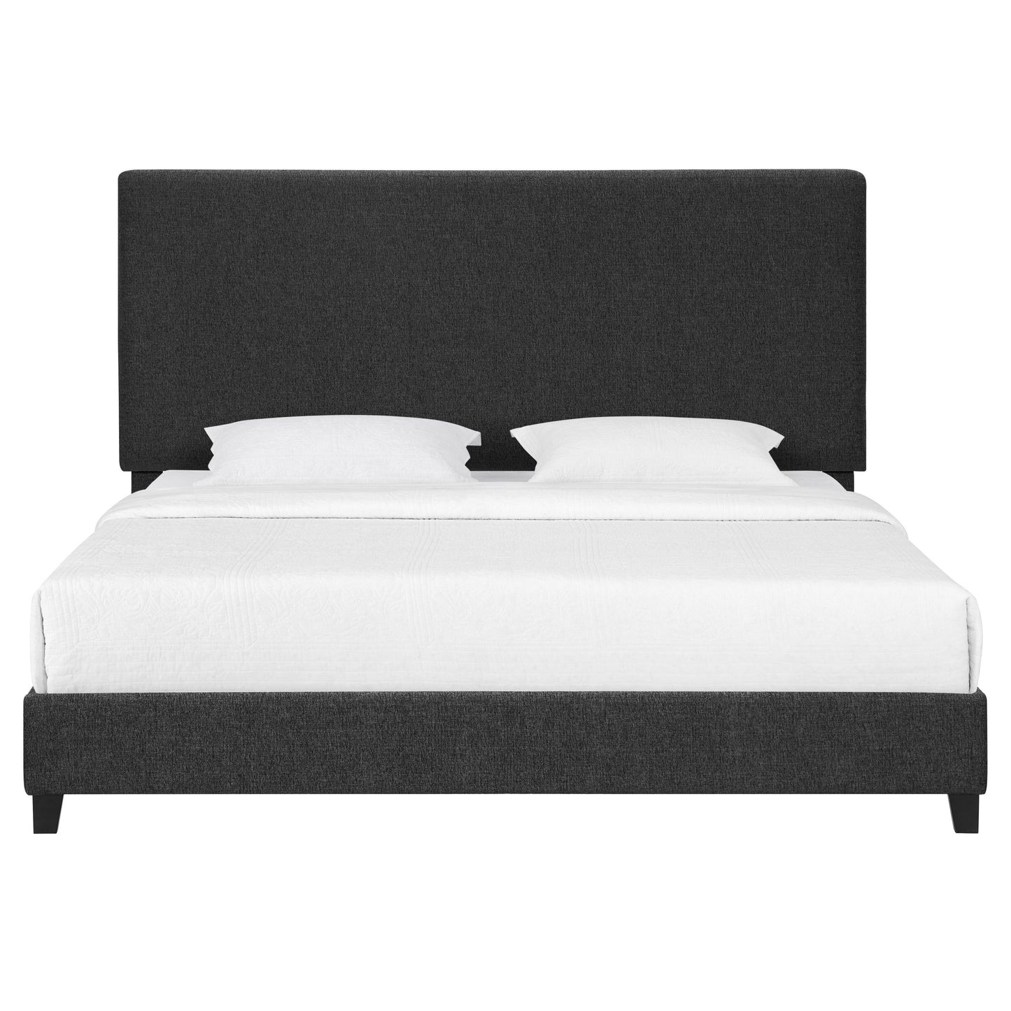 King Size Charcoal Grey Upholstered Platform Bed by Bridgevine Home