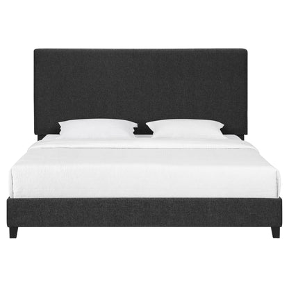King Size Charcoal Grey Upholstered Platform Bed by Bridgevine Home