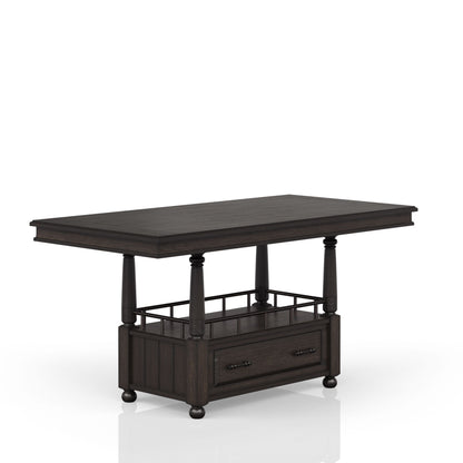 Counter Height Dining Table Rustic Wood MDF Deep Coffee