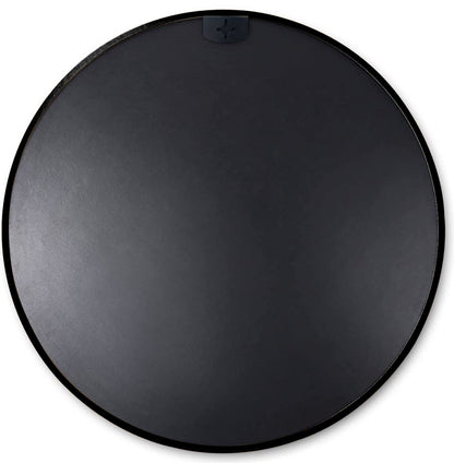 Classic 16-Inch Black Round Metal Bathroom Mirror