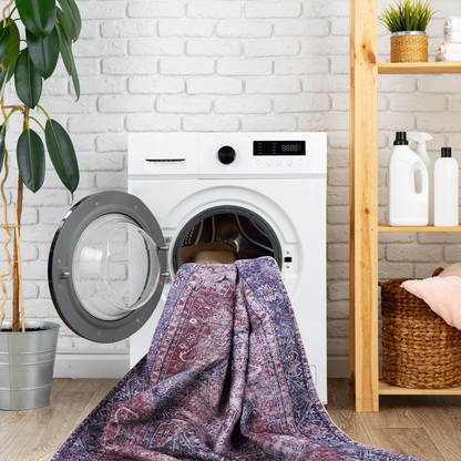 8x10 Area Rug for Living & Dining – Machine Washable, Polyester, Low-Pile, Non-Slip, Kid & Pet Burgundy