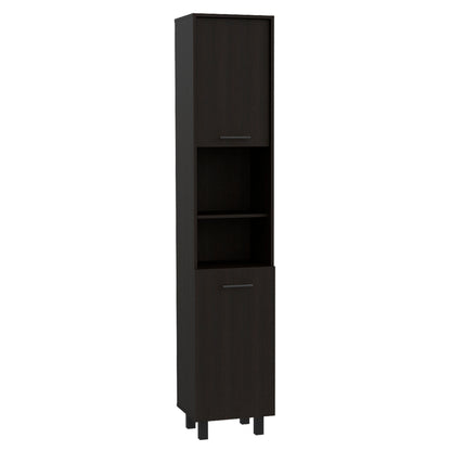 Sheffield Contemporary 2-Door Kitchen Pantry Cabinet with Adjustable Shelves and Chrome Hardware