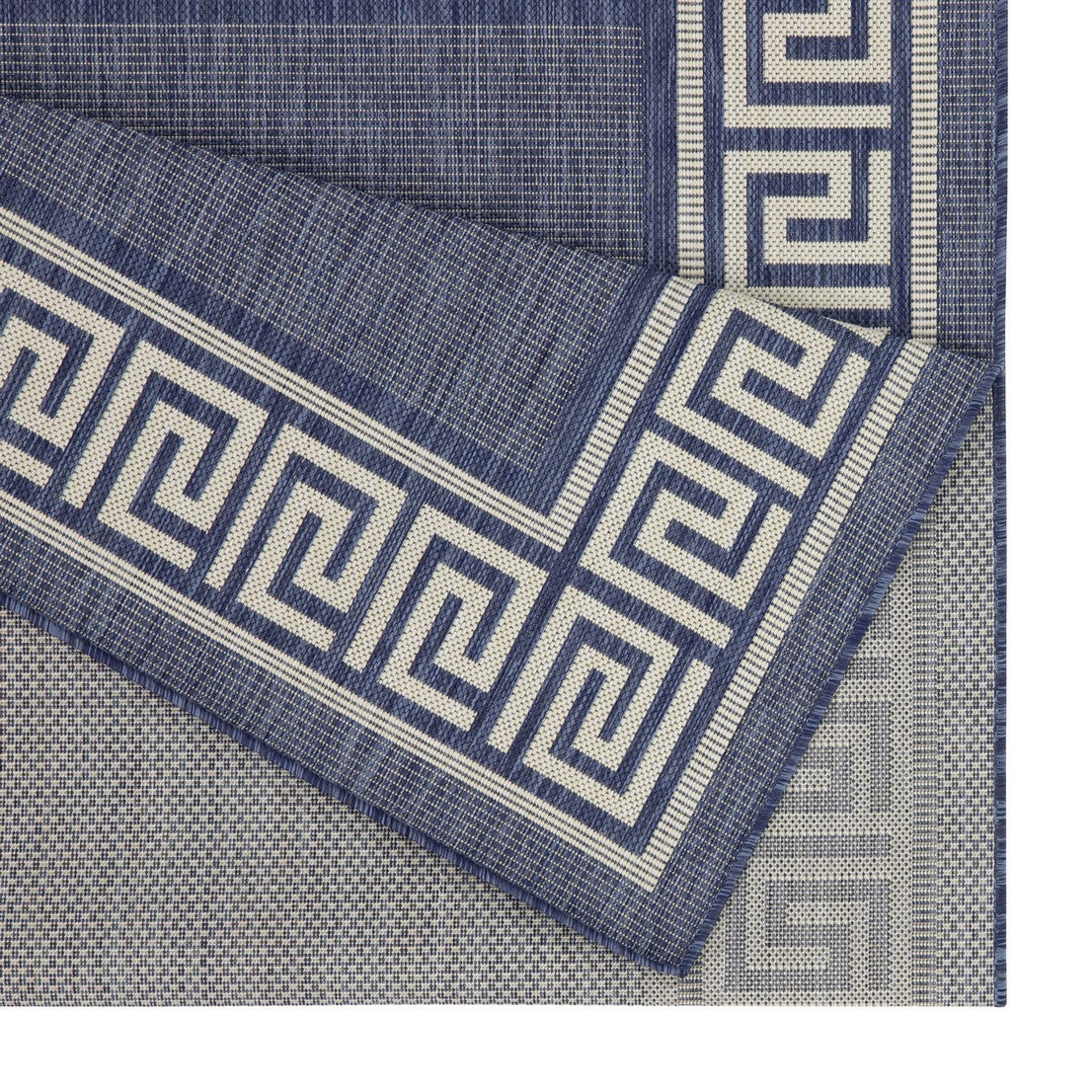 Indoor/Outdoor Rug 7'3 x 2'7, Polypropylene, Durable, Easy-Care, Pet Friendly, Patio/Living Room Blue