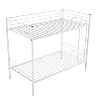 Stylish White Twin Over Twin Metal Bunk Bed for Space-Saving Solutions