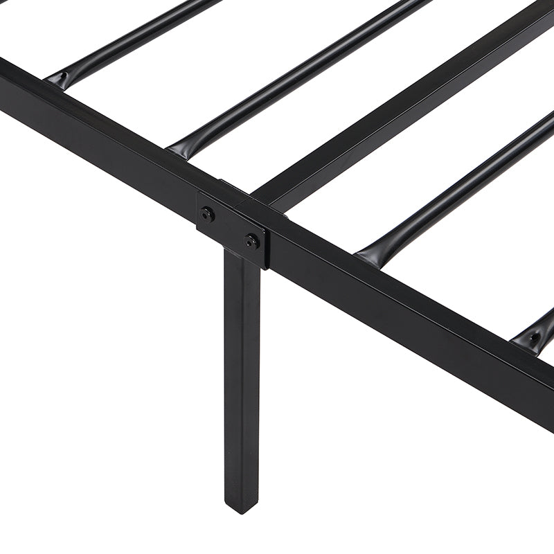 Sturdy Twin Metal Bed Frame - Modern Black Design with Easy Assembly and No Box Spring Needed