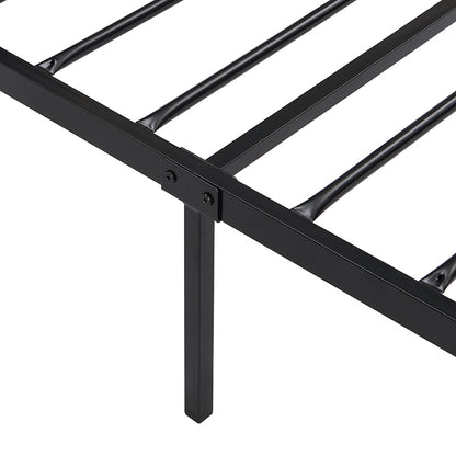 Sturdy Twin Metal Bed Frame - Modern Black Design with Easy Assembly and No Box Spring Needed