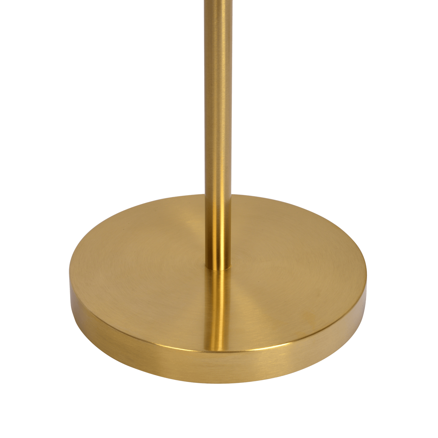 Modern Floor Lamp with Opal Glass Shades, 64-Inch Tall, Brass Round Base, Warm Ambient Lighting, Gold