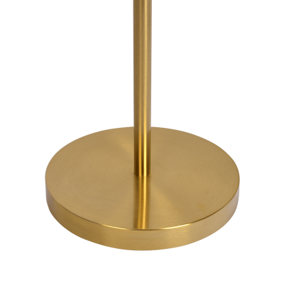 Modern Floor Lamp with Opal Glass Shades, 64-Inch Tall, Brass Round Base, Warm Ambient Lighting, Gold