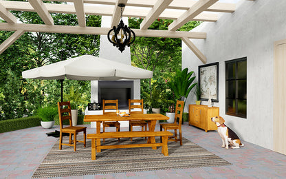 6-Light French Country Farmhouse Pendant Chandelier with 28in Chain for Kitchen antique black finish