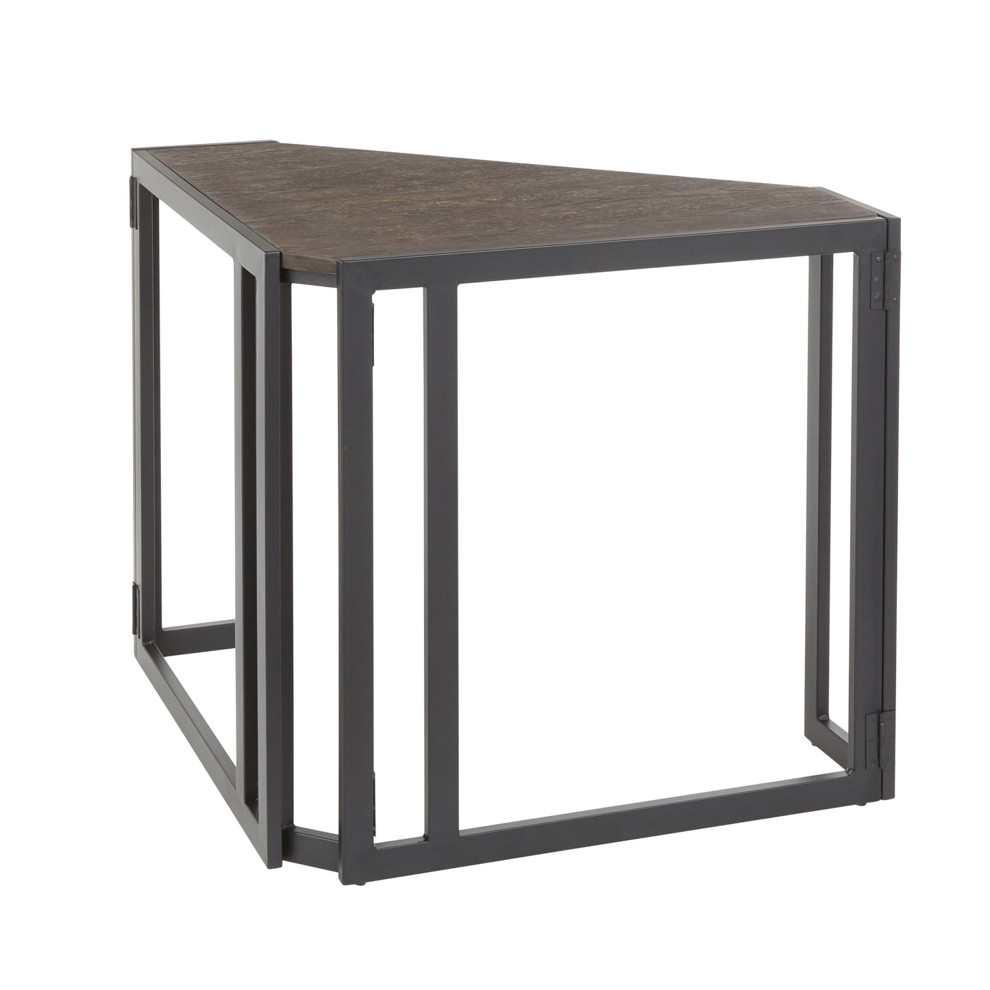 Espresso Bamboo and Black Metal Industrial Corner Desk by LumiSource