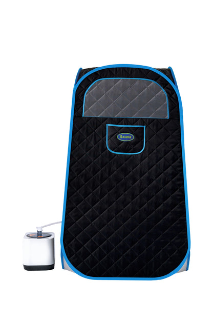 Portable Folding Steam Sauna Tent 1000W Generator, 2.2L Tank, 9-Heat Levels, 1-Min Setup, Home Spa, Black