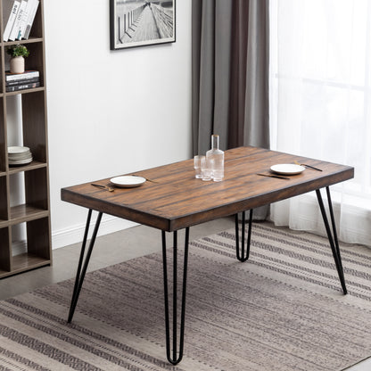 5 Piece Hairpin Table And Chairs Dining Set Modern Brown
