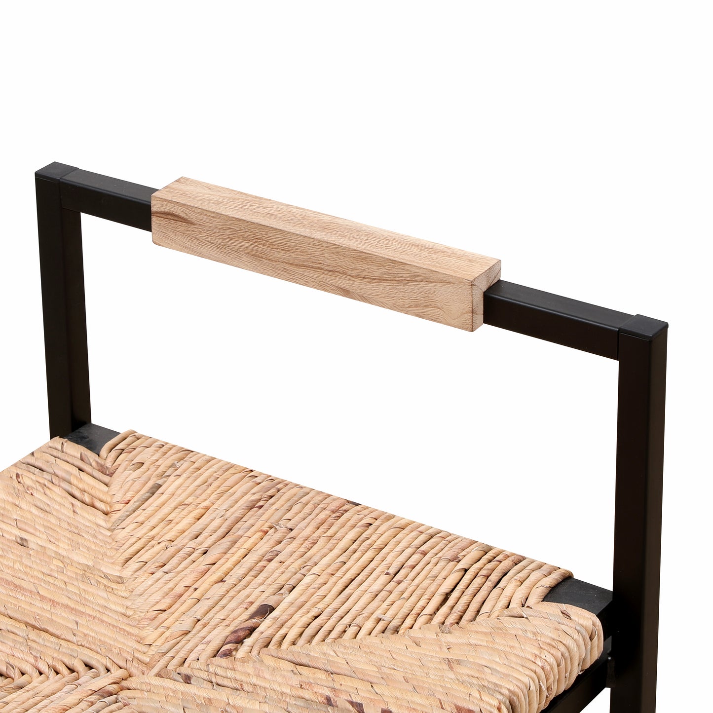 Set Of 2 Counter Height Water Hyacinth Bar Stools With Back