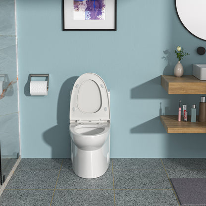 Modern Ceramic One-Piece Toilet with Dual Flush & Soft-Close Seat
