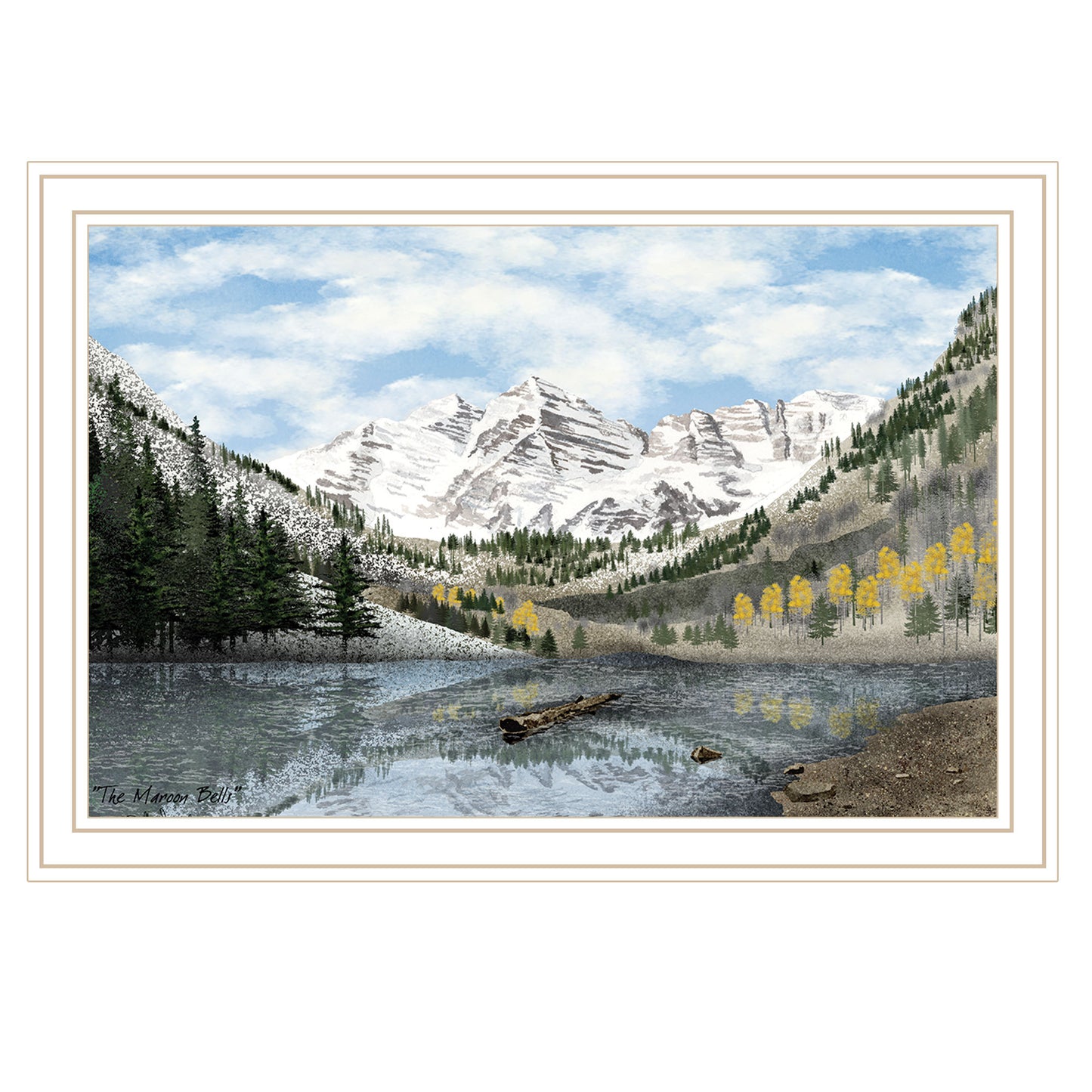Framed Landscape Wall Art for Living Room, 27 x 19 in, Wood Frame, Contemporary Rustic Multicolor