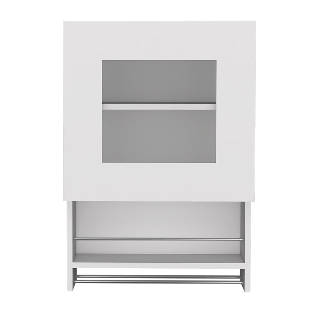Papua White Wall Cabinet with Three Shelves for Versatile Home Use