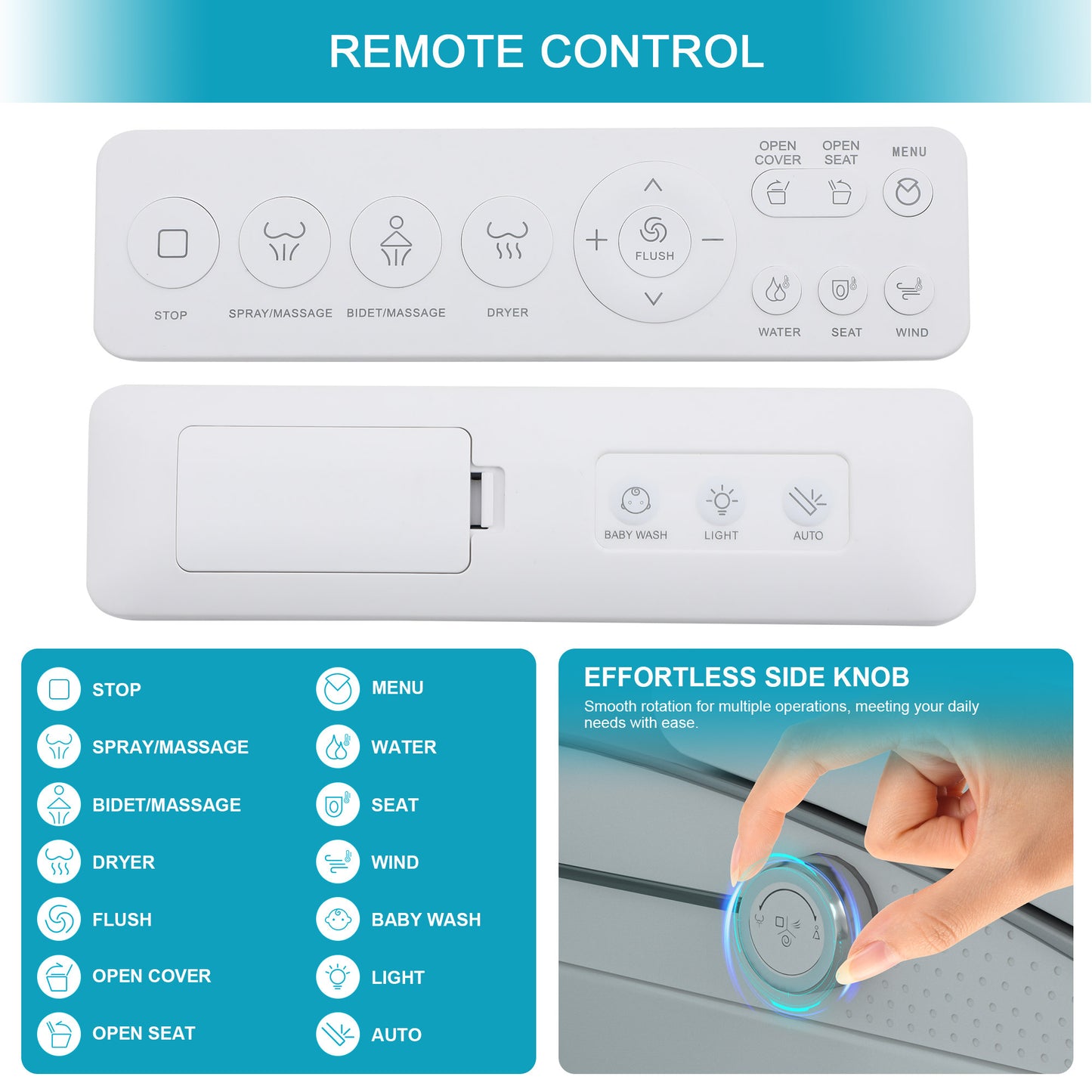 High-Tech Smart Bidet Toilet with Auto Open/Close, Heated Seat, Foot Sensor Flush, LED Control, and Night Light Features