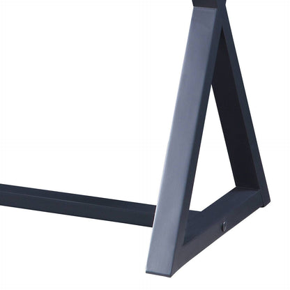 Modern Charcoal Console Table with X-Shape Base and Storage Drawer