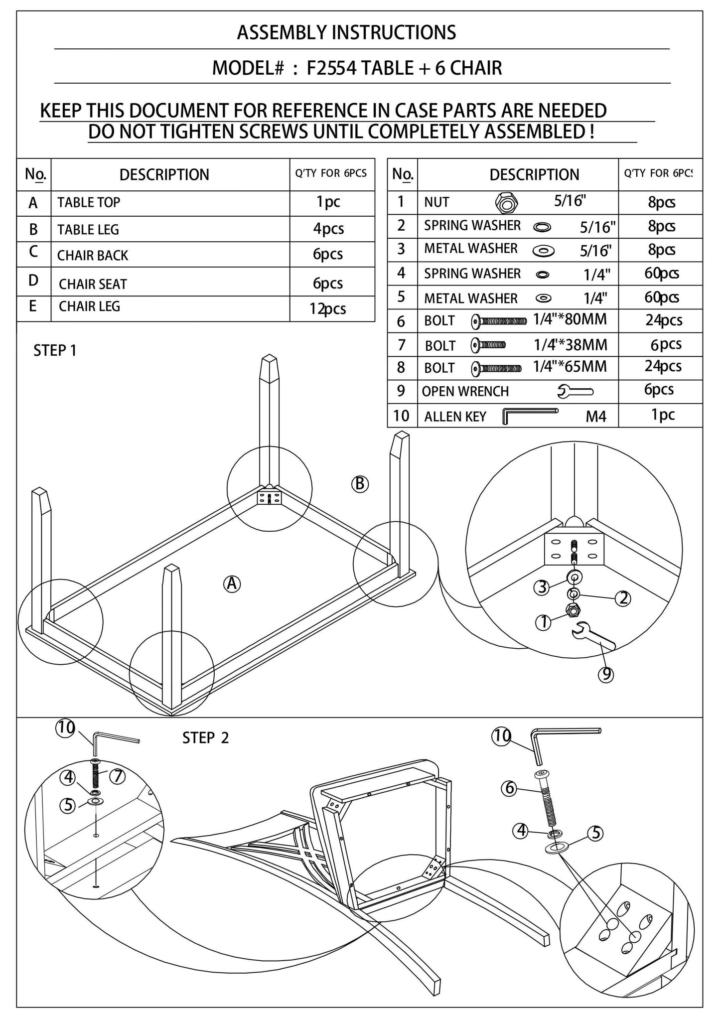 7 Piece Dining Set With Table And Six X Back Chairs Espresso