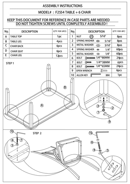 7 Piece Dining Set With Table And Six X Back Chairs Espresso