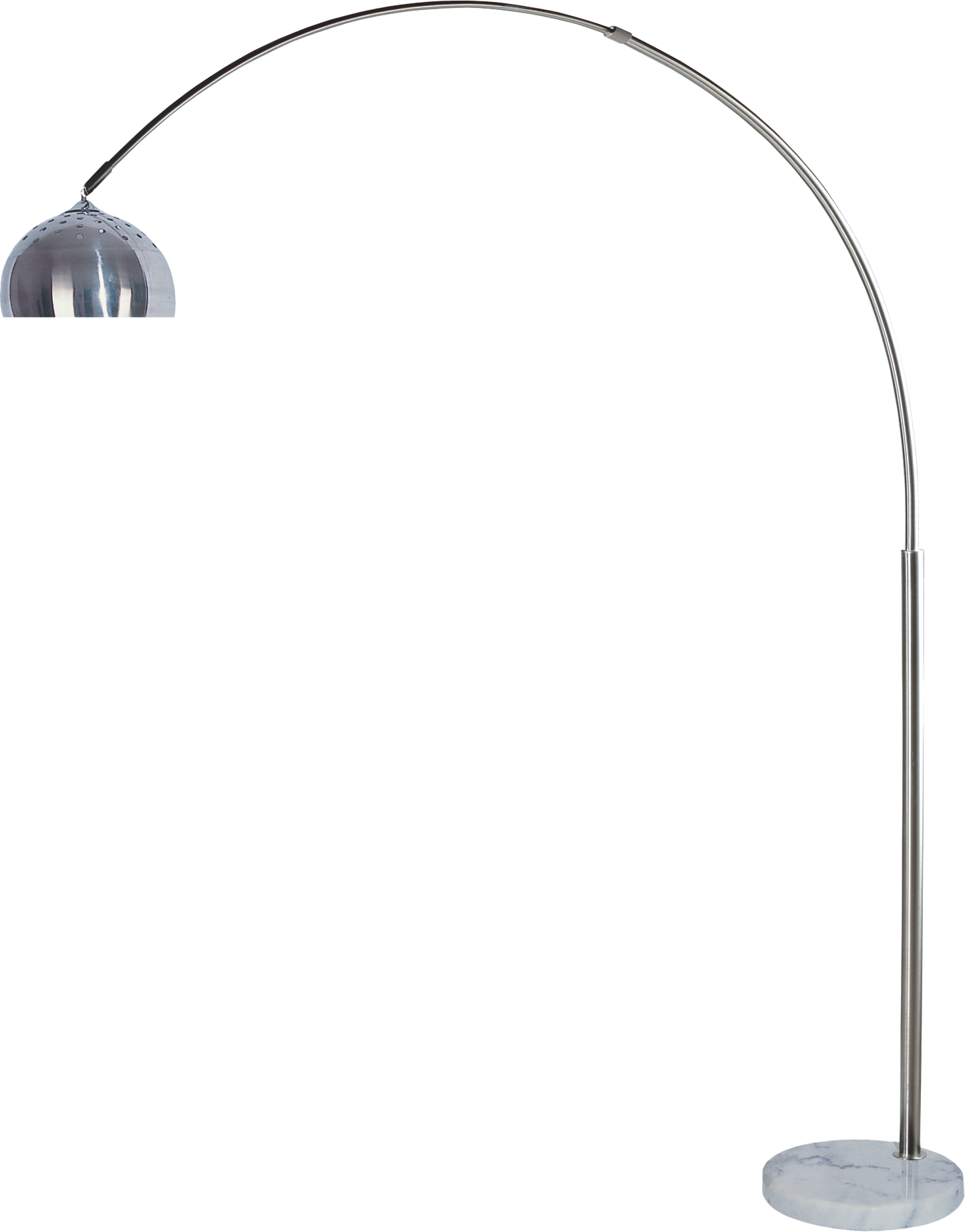 81-Inch Steel Modern Arch Floor Lamp with Marble Base, Adjustable Arch, In-Line Switch Brushed Nickel