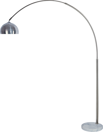 81-Inch Steel Modern Arch Floor Lamp with Marble Base, Adjustable Arch, In-Line Switch Brushed Nickel