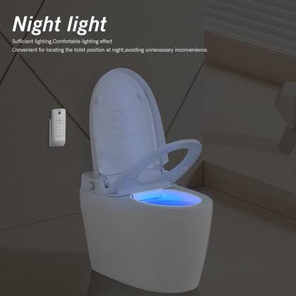 Advanced Smart Toilet Bidet System with Foot Sensor Opening, Remote Control, and Self-Cleaning Heated Seat